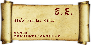 Blázsits Rita névjegykártya